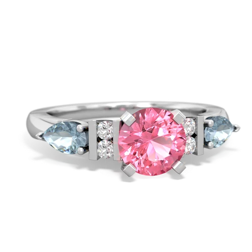 pink sapphire-aquamarine engagement ring