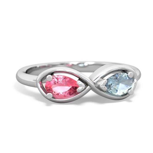 Lab Pink Sapphire Lab Created Pink Sapphire with Genuine Aquamarine Infinity ring Ring
