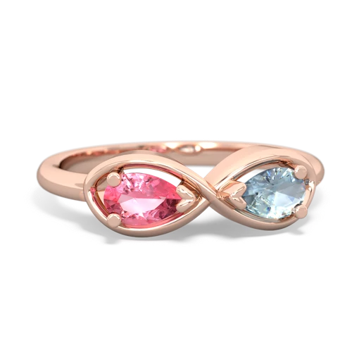 pink sapphire-aquamarine infinity ring