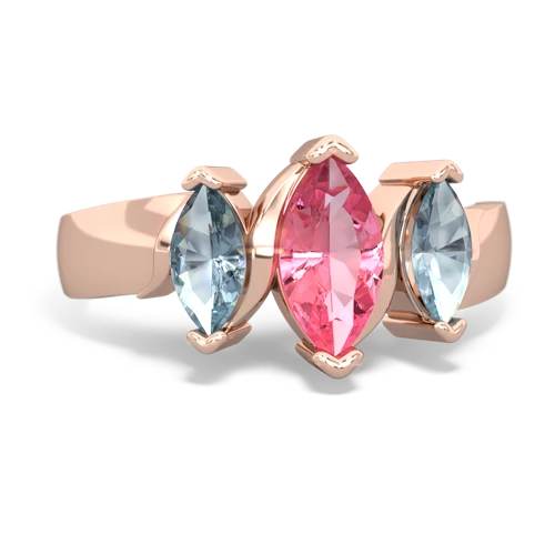 pink sapphire-aquamarine keepsake ring