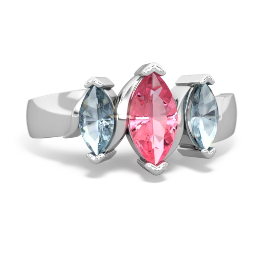 pink sapphire-aquamarine keepsake ring