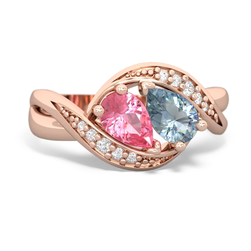 pink sapphire-aquamarine keepsake curls ring