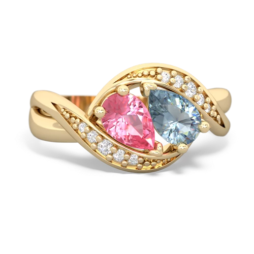pink sapphire-aquamarine keepsake curls ring