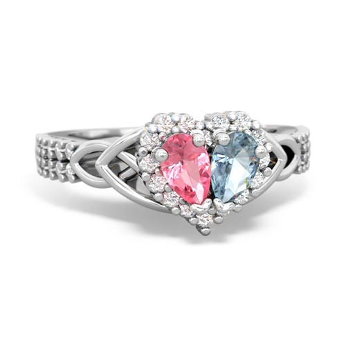 pink sapphire-aquamarine keepsake engagement ring