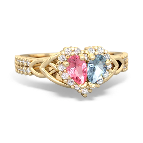 pink sapphire-aquamarine keepsake engagement ring