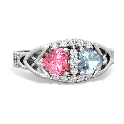 pink sapphire-aquamarine keepsake engagement ring
