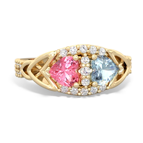 pink sapphire-aquamarine keepsake engagement ring