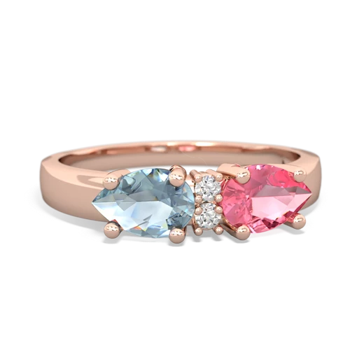 pink sapphire-aquamarine timeless ring