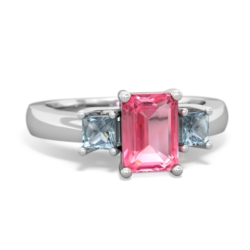 pink sapphire-aquamarine timeless ring