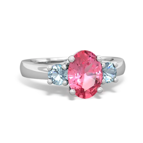 pink sapphire-aquamarine timeless ring