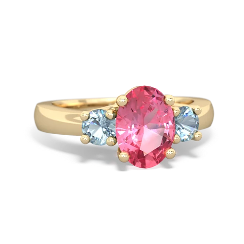 pink sapphire-aquamarine timeless ring