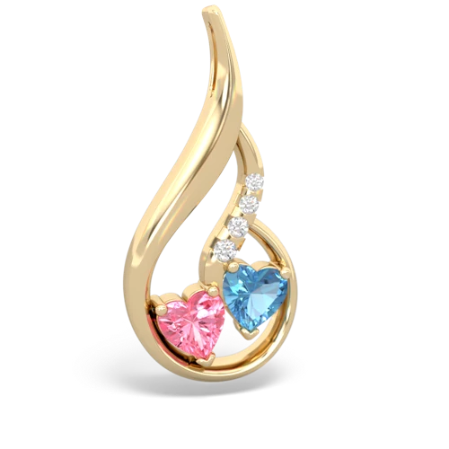 pink sapphire-blue topaz keepsake swirl pendant