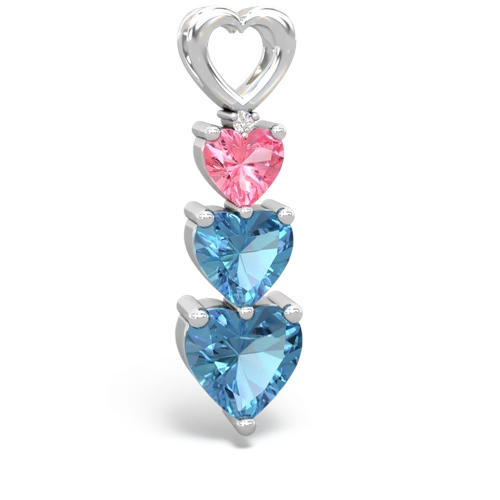 pink sapphire-blue topaz three stone pendant