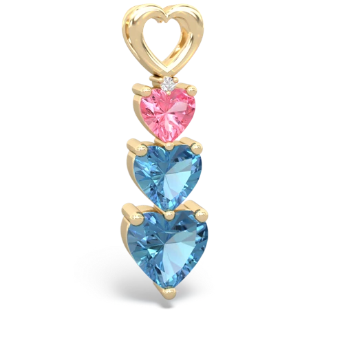 Lab Pink Sapphire Lab Created Pink Sapphire with Genuine Swiss Blue Topaz and Genuine Pink Tourmaline Past Present Future pendant Pendant