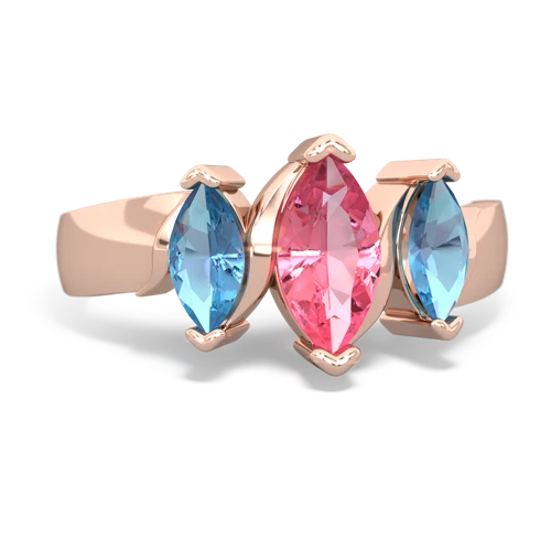 pink sapphire-blue topaz keepsake ring