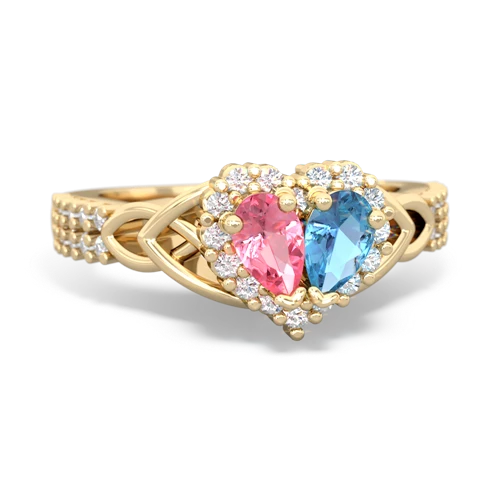 pink sapphire-blue topaz keepsake engagement ring