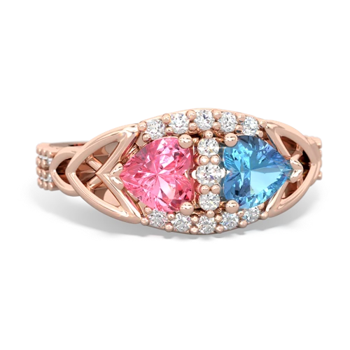 pink sapphire-blue topaz keepsake engagement ring