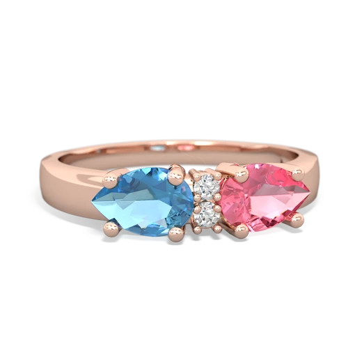 pink sapphire-blue topaz timeless ring