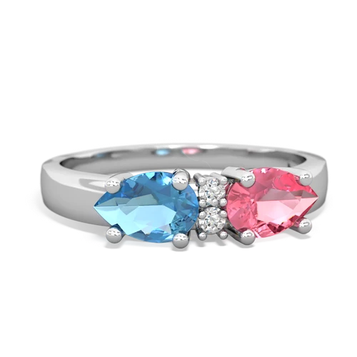 pink sapphire-blue topaz timeless ring