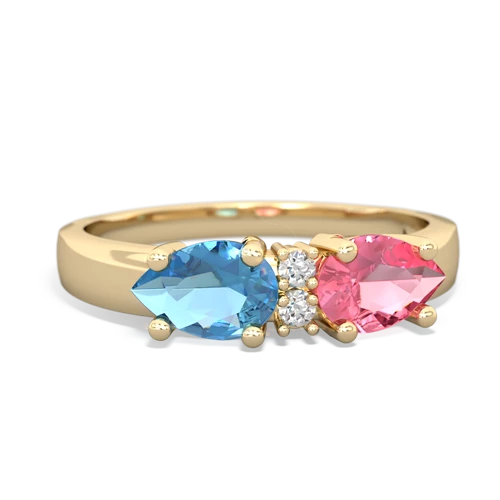 pink sapphire-blue topaz timeless ring