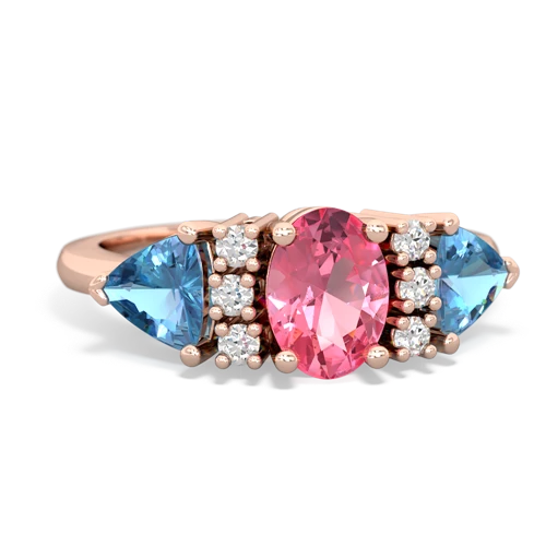 pink sapphire-blue topaz timeless ring