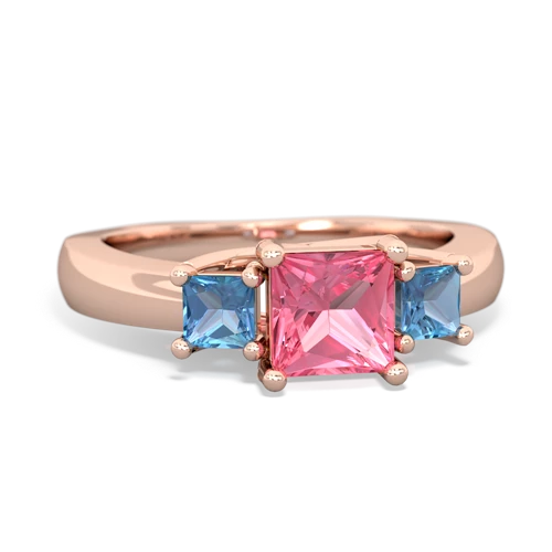 pink sapphire-blue topaz timeless ring