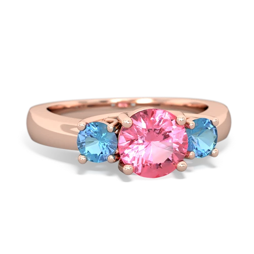 pink sapphire-blue topaz timeless ring