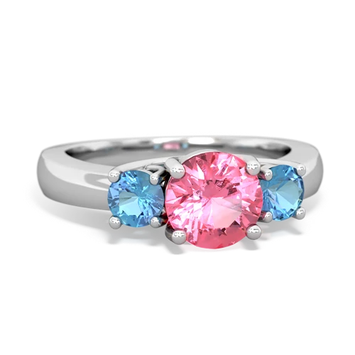 pink sapphire-blue topaz timeless ring