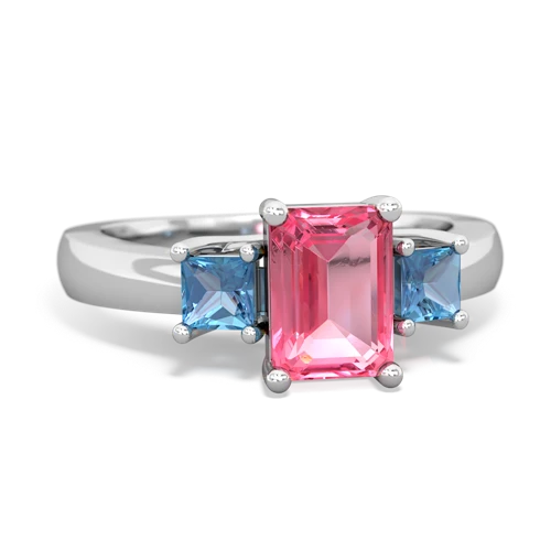 pink sapphire-blue topaz timeless ring