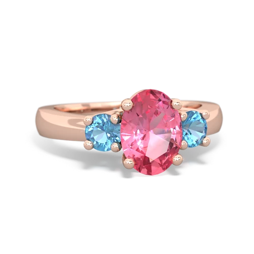 pink sapphire-blue topaz timeless ring