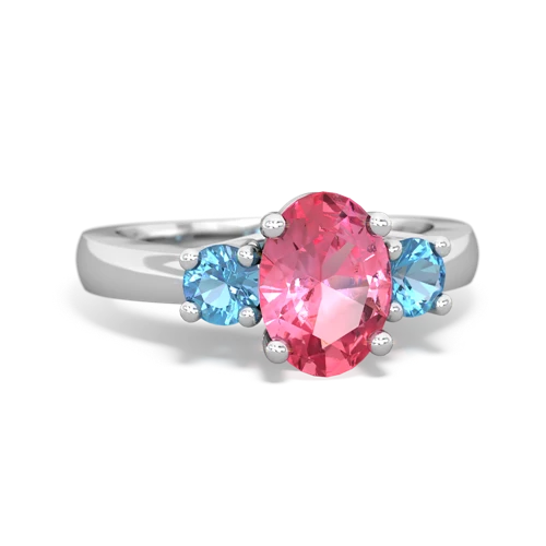 pink sapphire-blue topaz timeless ring