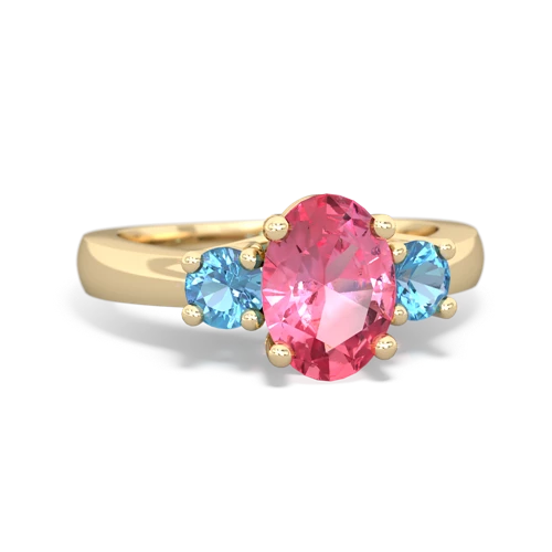 pink sapphire-blue topaz timeless ring