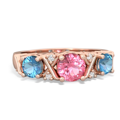 pink sapphire-blue topaz timeless ring