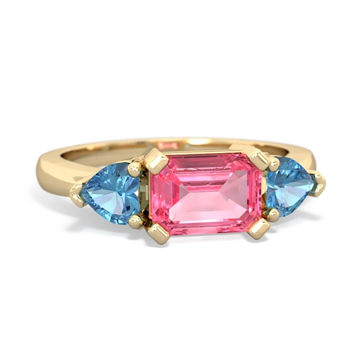 pink sapphire-blue topaz timeless ring