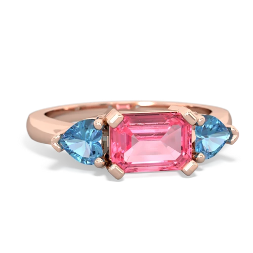 pink sapphire-blue topaz timeless ring