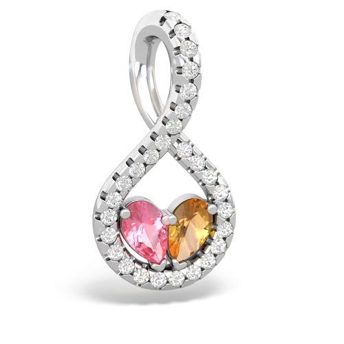 pink sapphire-citrine pave twist pendant