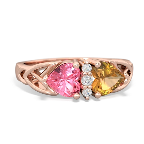 pink sapphire-citrine celtic ring