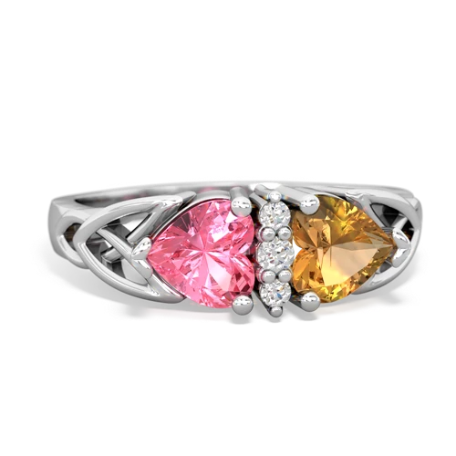pink sapphire-citrine celtic ring