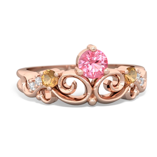 Lab Pink Sapphire Lab Created Pink Sapphire with Genuine Citrine and Genuine Peridot Crown Keepsake ring Ring