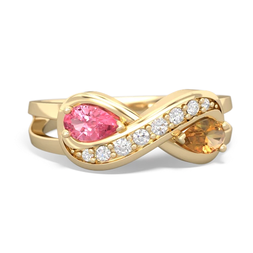pink sapphire-citrine diamond infinity ring