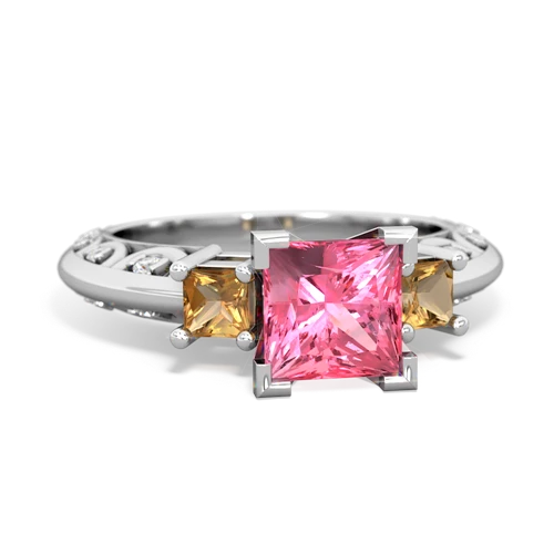 pink sapphire-citrine engagement ring