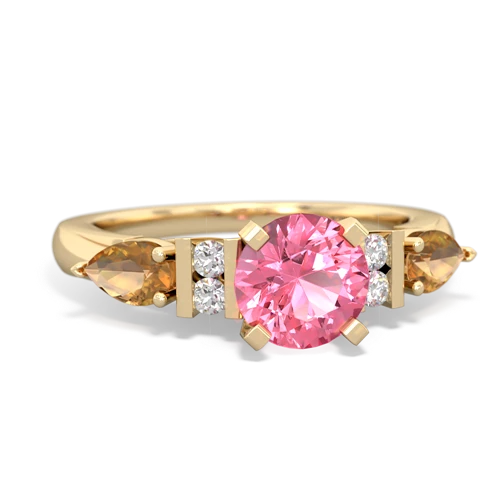 pink sapphire-citrine engagement ring