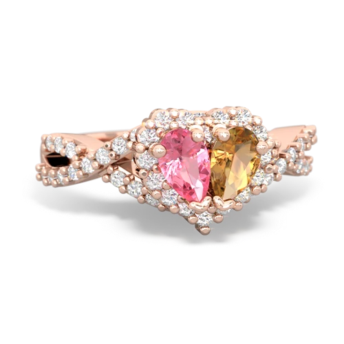 pink sapphire-citrine engagement ring