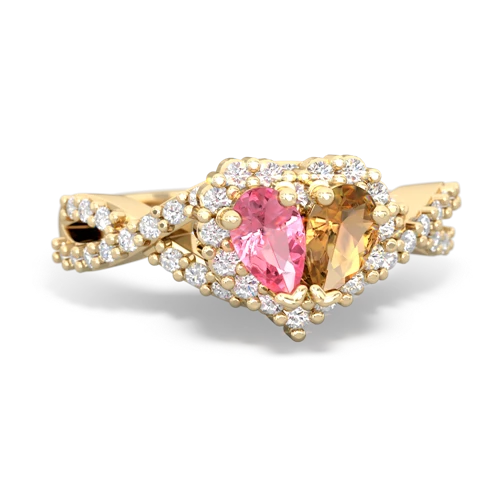 pink sapphire-citrine engagement ring