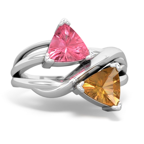 pink sapphire-citrine filligree ring