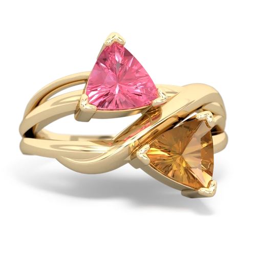 pink sapphire-citrine filligree ring