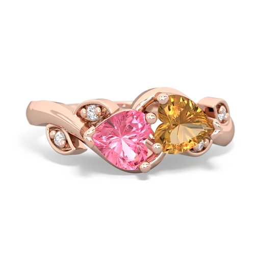 pink sapphire-citrine floral keepsake ring