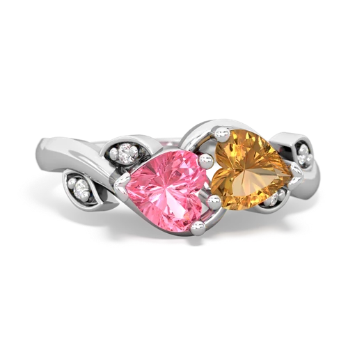 pink sapphire-citrine floral keepsake ring