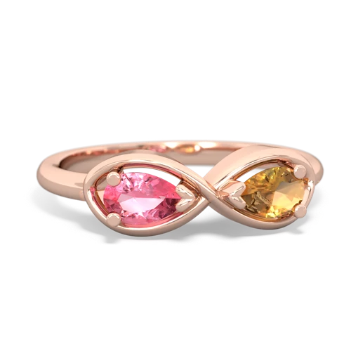 pink sapphire-citrine infinity ring