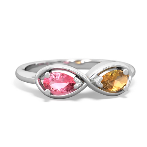 pink sapphire-citrine infinity ring